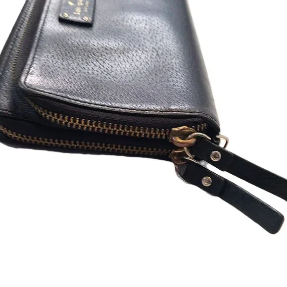 Kate Spade Wallet Zip Around Credit Card Slot Purse Zipper Leather - Picture 4 of 12